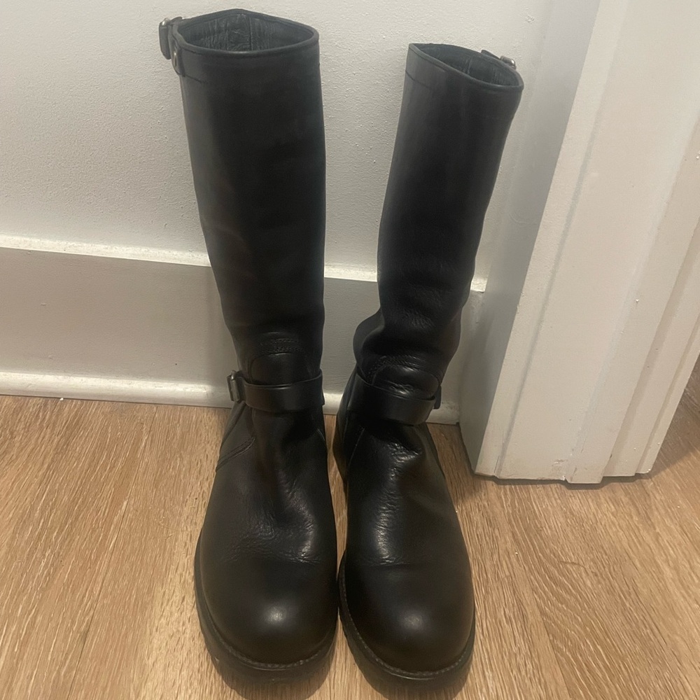 Ralph Lauren Collection Black Moto Boots